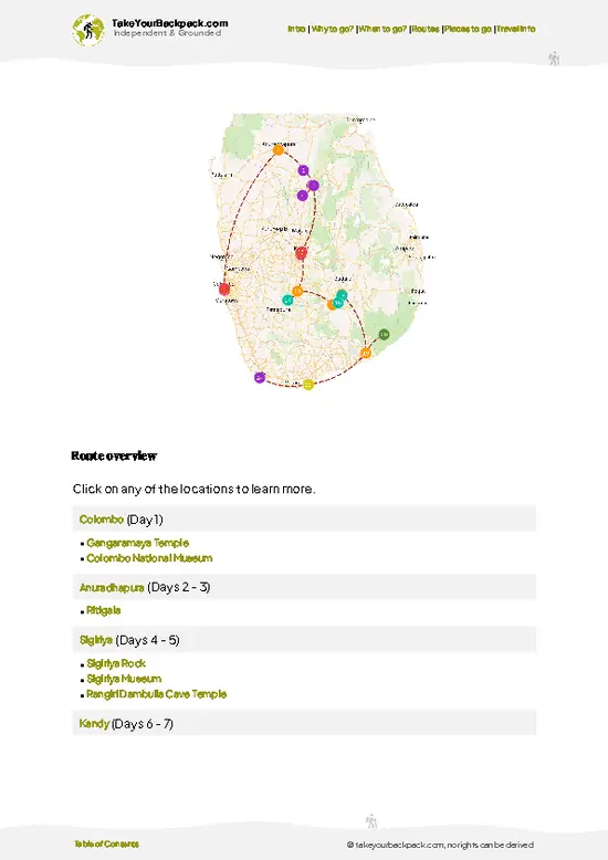 example page 4 from our offline Travel Guide for Sri Lanka